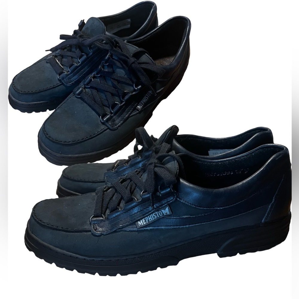 Mephisto air relax trampolins sz US 9 black walking shoes leather